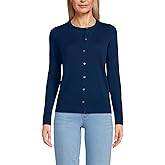 Lands' End Women's Fine Gauge Cotton Cardigan Sweater