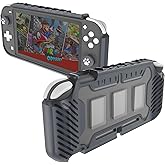 KIWIHOME Grip Case for Nintendo Switch Lite, Durable Anti-Slip Shockproof Protective Hard Case for Nintendo Switch Lite Console 2019 with Comfortable Grip & Game Card Slots (Gray)