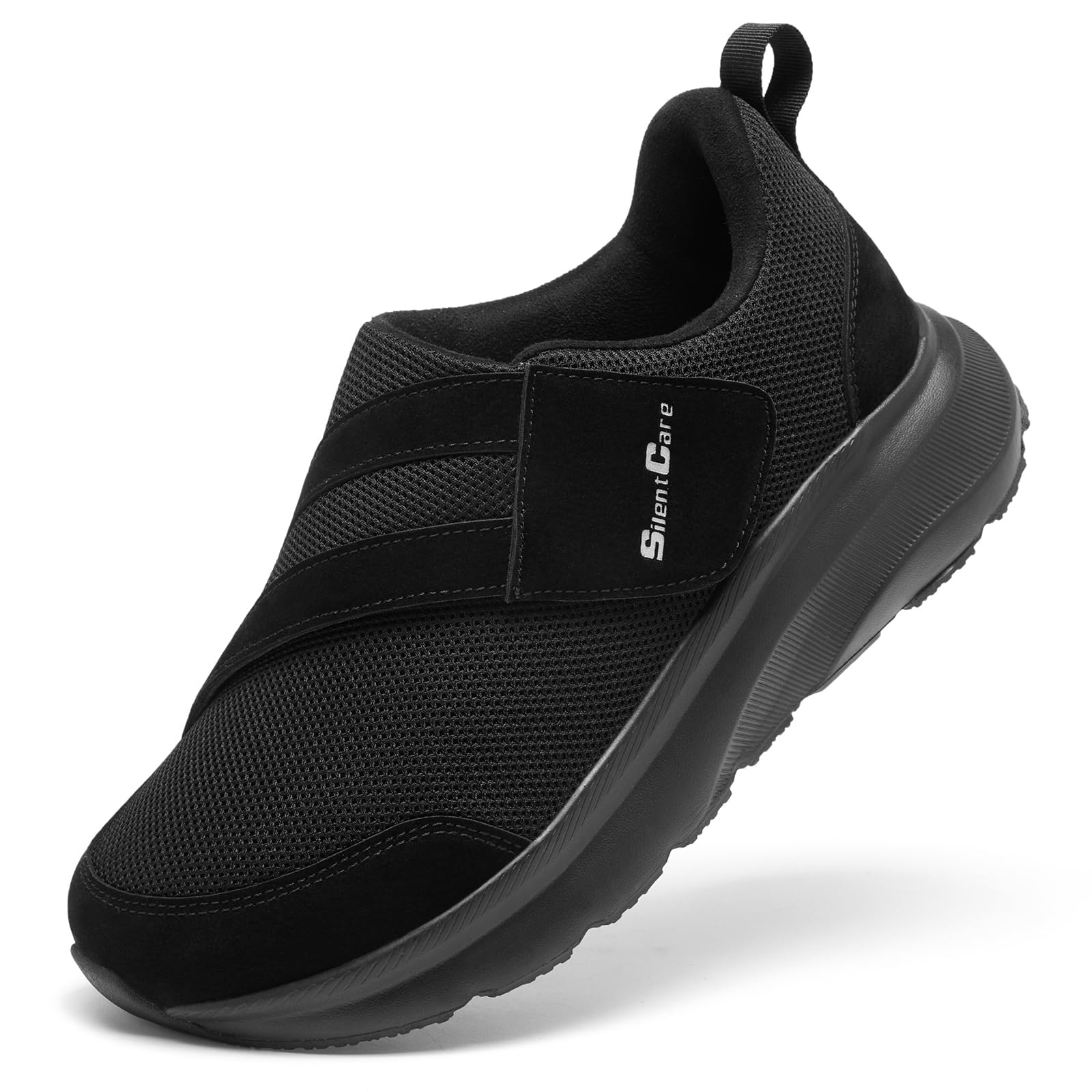 Photo 1 of **SEE CLERK NOTES** SILENTCARE Diabetic Shoes for Men Wide Toe Box Slip-on Shoes for Swollen Feet Adjustable Walking Shoes for Elderly Foot Pain Relief Neuropathy Black Size 9.5