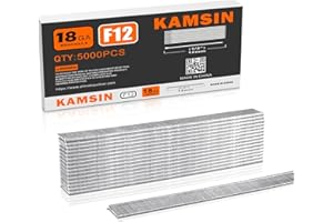 KAMSIN 18 Gauge Brad Nails, 1/2-Inch Length Galvanized Finish Chisel Point Collated Brad Nails (5000 per Box)