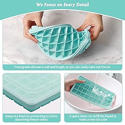 Food-grade Silicone Ice Cube Tray with Lid and