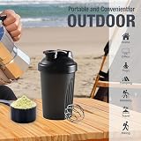 DDSHUN Shaker Bottle 400 ml Protein Powder Mixer with Mixball Black view 7