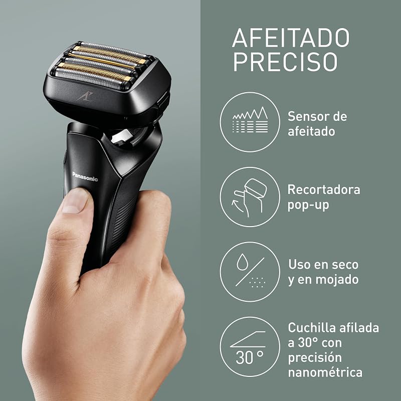 Series 900+ ES-LS9A Afeitadora Eléctrica De 6 Hojas En Seco Y Húmedo Para Hombres, Afeitadora Eléctrica Con Sensor De Barba Sensible, Limpieza Automática Y Sistema De Carga