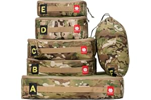MAUHOSO Tactical Packing Cubes,Camo Packing Cubes,Luggage Set Packing Organization Travel Accessories,YKK Zipper Water-Resistant,Military standard Travel Organizer Bag(Multicam) 6-PACKS