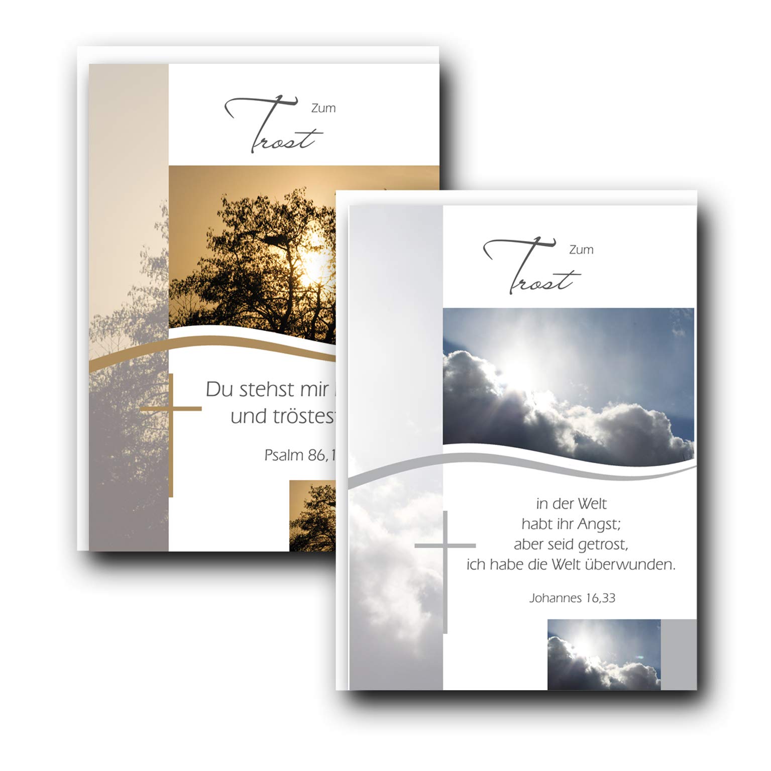 Reuter 85-0045 Pack of 10 Sympathy Cards with Envelope with Bible Verse