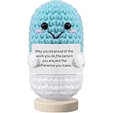 Arrowbash Nurse Gifts Pharmacist Pharmacy Crochet Pill Bottle Syringe Bandage Doll Nursing Appreciation Gift Thank You Inspirational Card for Women CRNA CNA RN LPN Decor(Pill,Blue)
