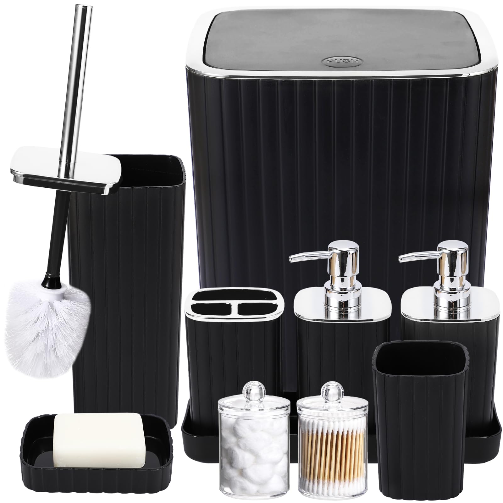 XLHOMO Bathroom Accessories Set - Gorgeous Bathroom Set, 10PC Bathroom Accessory Set, Toilet ...