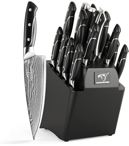 Amazon.com: NANFANG BROTHERS Damascus Kitchen Knife Set, 18-Piece
