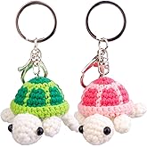 MuMyer Funny Crochet Sea Turtle, 2 Pack Handmade Emotional Support Turtle Knitting Doll Gift With Detachable Keychain(K1)