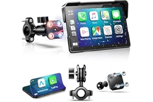 YZW Apple Carplay Android Auto 7 Inch Wireless Portable Motorcycle, IP66 Waterproof GPS Navigation System for Motorcycle, Tou