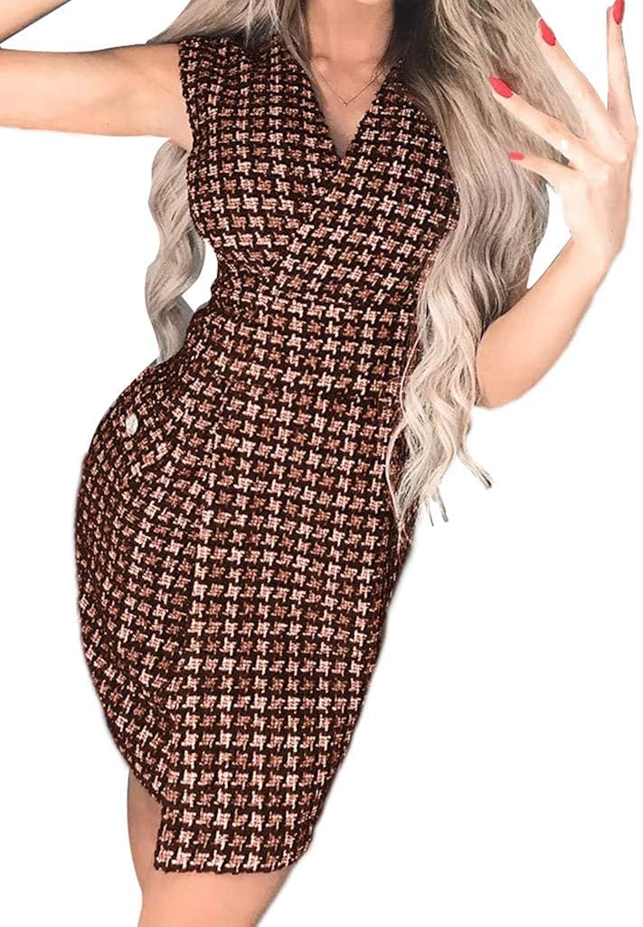 houndstooth bodycon dress
