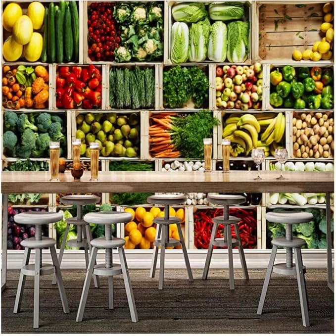 Amazon.com: xbwy Vegetable Fruit Wallpaper Murals Living Room Backdrop