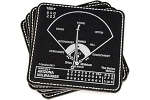 PLAYBOOK PRODUCTS Greatest Brewers Plays: Leatherette Coasters (Set of 4) | Iconic Milwaukee Baseball Moments | Unique Gift for Sports Fans