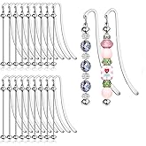 20 Pcs Beadable Bookmarks DIY Metal Blank Bar Bookmark for Beads Modern Bead Craft Jewelry Pendant Charm Gift for Book LoversFriend、 Student 、Teacher、 Office Supplies(Silver)
