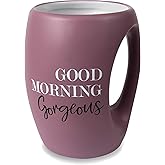 Pavilion - Good Morning Gorgeous - Purple Huggable Hand Warming 16 oz Coffee Cup Mug
