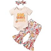 YOUNGER TREE Baby Girl 1st Birthday Outfit - My First Birthday Romper & Flared Pants