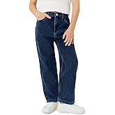 Haloumoning Boy's Thermal Fleece Lined Jeans Kids Elastic Waist Straight Leg Denim Pants with Pockets