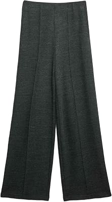 Pantalones abrigados de Pernera Ancha en Mezcla de algodón con Fruncido y Acanalados Carbón UK 6 (EU 34)