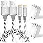 iPhone Charger,2Pack 6FT MFi Certified Lightning Cable Data Sync Charging Cords with 2Pack USB Wall Charger Travel Plug…