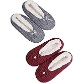 DICUIRD Womens Thick & Warm Slipper Socks with Grippers - Knit House Slippers