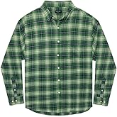 Double Pump Big and Tall Flannel Shirts for Men Cotton Long Sleeve Casual Button Down Plaid Shirt from XXL (T) to 6XL(T)