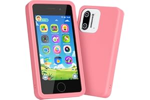 GREENCREEK 3.97" Touchscreen Kids Toys Smart Phone, Kids Phone with Games & Dual Camera, Toddler Toys Phone, Boys and Girls Learning Toy Phone for 3-9 Years Old (Pink)