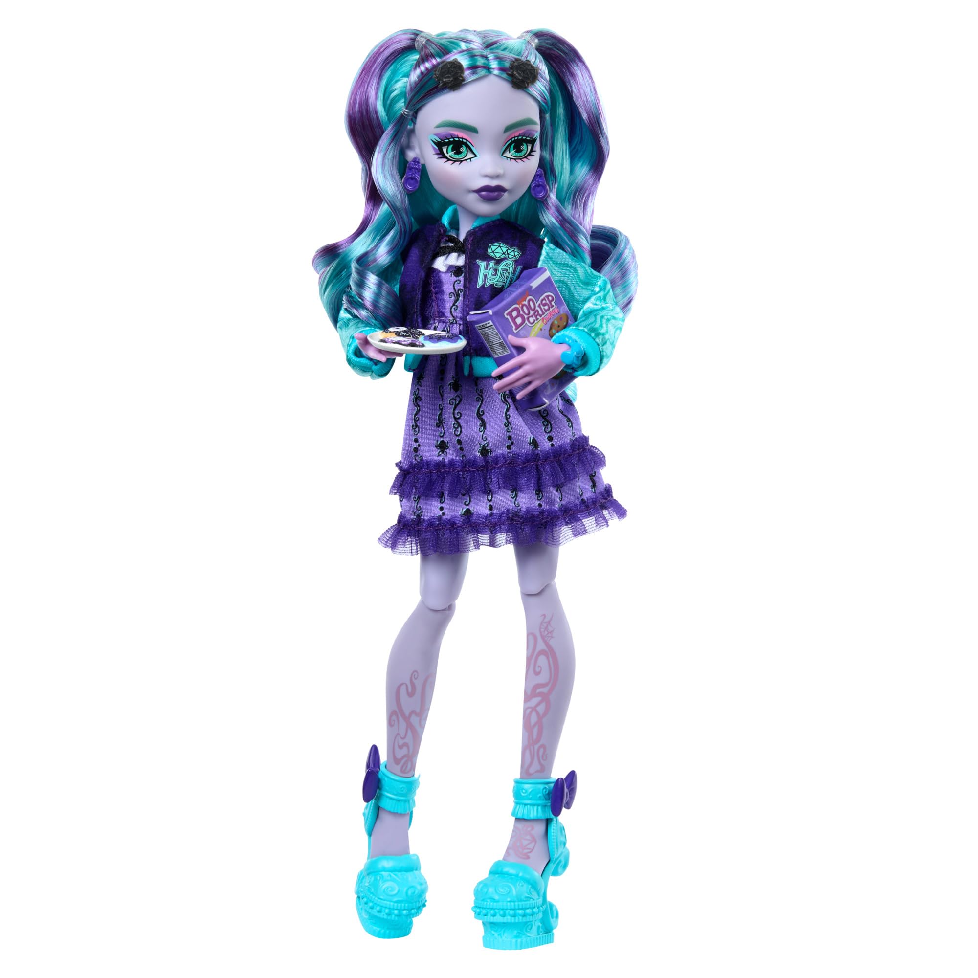 Monster High Fearbook Twyla Doll and Accessories Set with Game Club Theme including Varsity Jacket, Yearbook, Board Game and Cookies — image 1