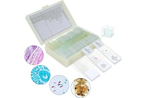 MAXLAPTER 30 Microscope Slides and 100 Covers Set - 20 Prepared Microscope Slides with Specimens, 10 Blank Microscope Slides and 100 Microscope Coverslips - Microscope Slides for Kids Students Homeschool Use