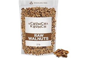 CRUNCH & KRUNCH Raw Walnuts Superfood All Natural Dry Halves for Snacking and Baking - Delicious Unsalted Walnuts Bulk for Healthy Diet, Bake Brownies, Kosher Certified (2 Pound)