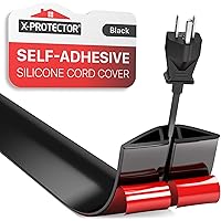 Floor Cord Cover X-Protector – 5’ Overfloor Cord Protector – Self-Adhesive Power Cable Protector – Silicone Cord Protector – 