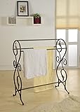 King's Brand Antique Style Pewter Finish Towel Rack Stand