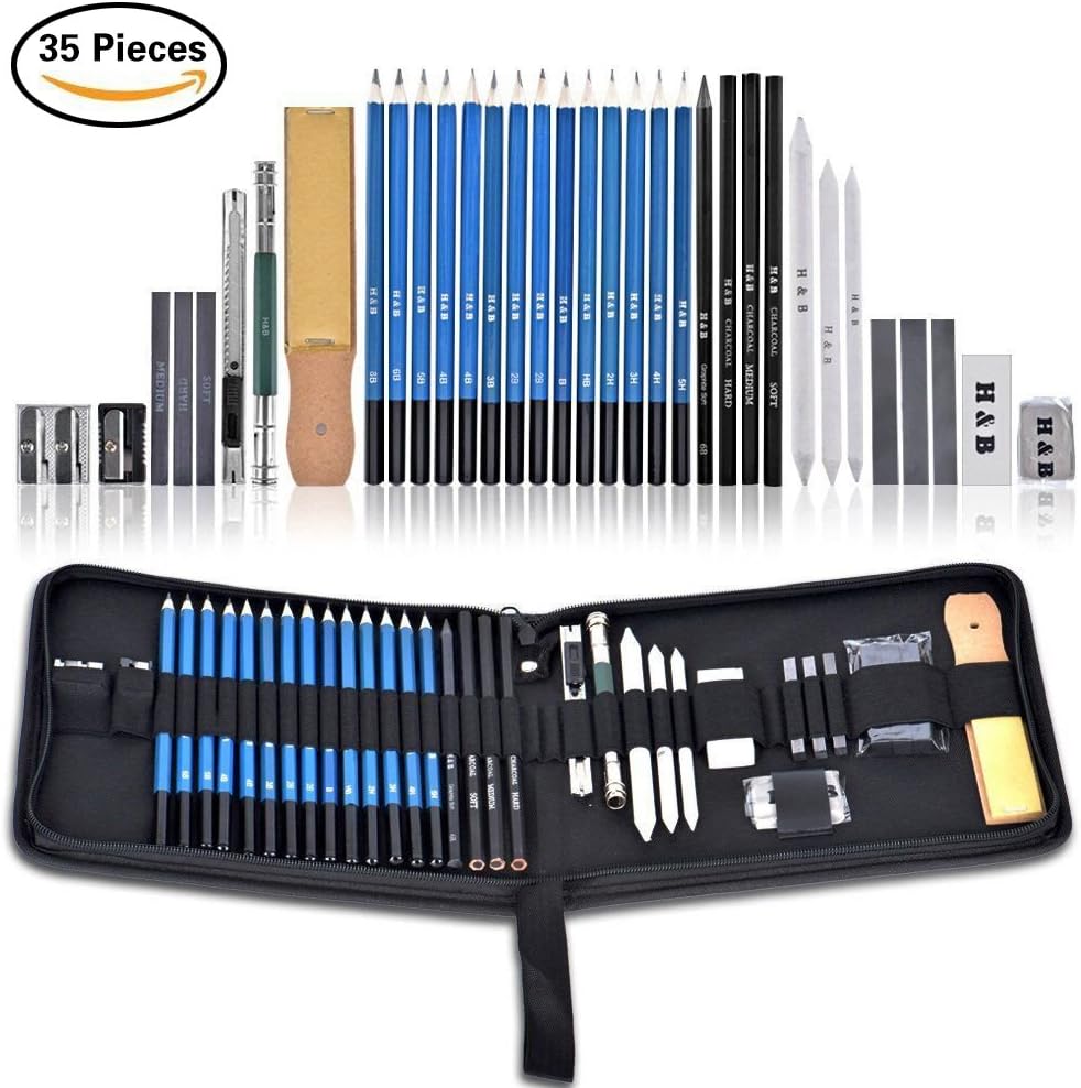 Pencils Sketching Pencils Set, YLDT 35 Pieces Pencil Art Kit Drawing and Sketching Pencil Art Set