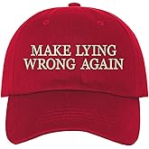 DSY Lifestyle Make Lying Wrong Again Embroidered Unisex Baseball Hat - Never Trump Hat