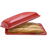 French Bread Baking Pan, Baguette Bread Pan Nonstick 3 Slot With lid | Ceramic Baguette Mold, Baguette Pan, Heating Evenly, Crispy Crusts, Easy To Release, Italian Bread, Sourdough, Hoagie