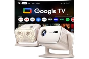 Aurzen Boom mini Google TV 4K Supported Smart Projector with WiFi and Bluetooth, Outdoor & Home Movie Projector with 20W Spea