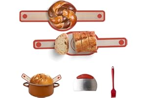 Silicone Bread Sling for Dutch Oven - Oval and Round Non-Stick Easy Clean Reusable Bread Baking Mat with Long Handles, Easy t