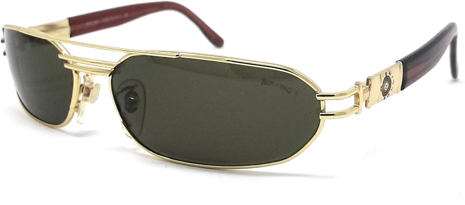 Rolling SUNGLASSES MAN WOMAN 713 203 GOLD AND BROWN RECTANGULAR VINTAGE