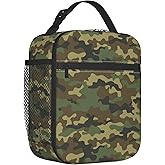 PIUTH Green Camo Lunch Bags For Men Women Boys Girls Reusable Tote Lunch Bags For Office Work School Picnic Camping Thermal Insulation And Cold Preservation
