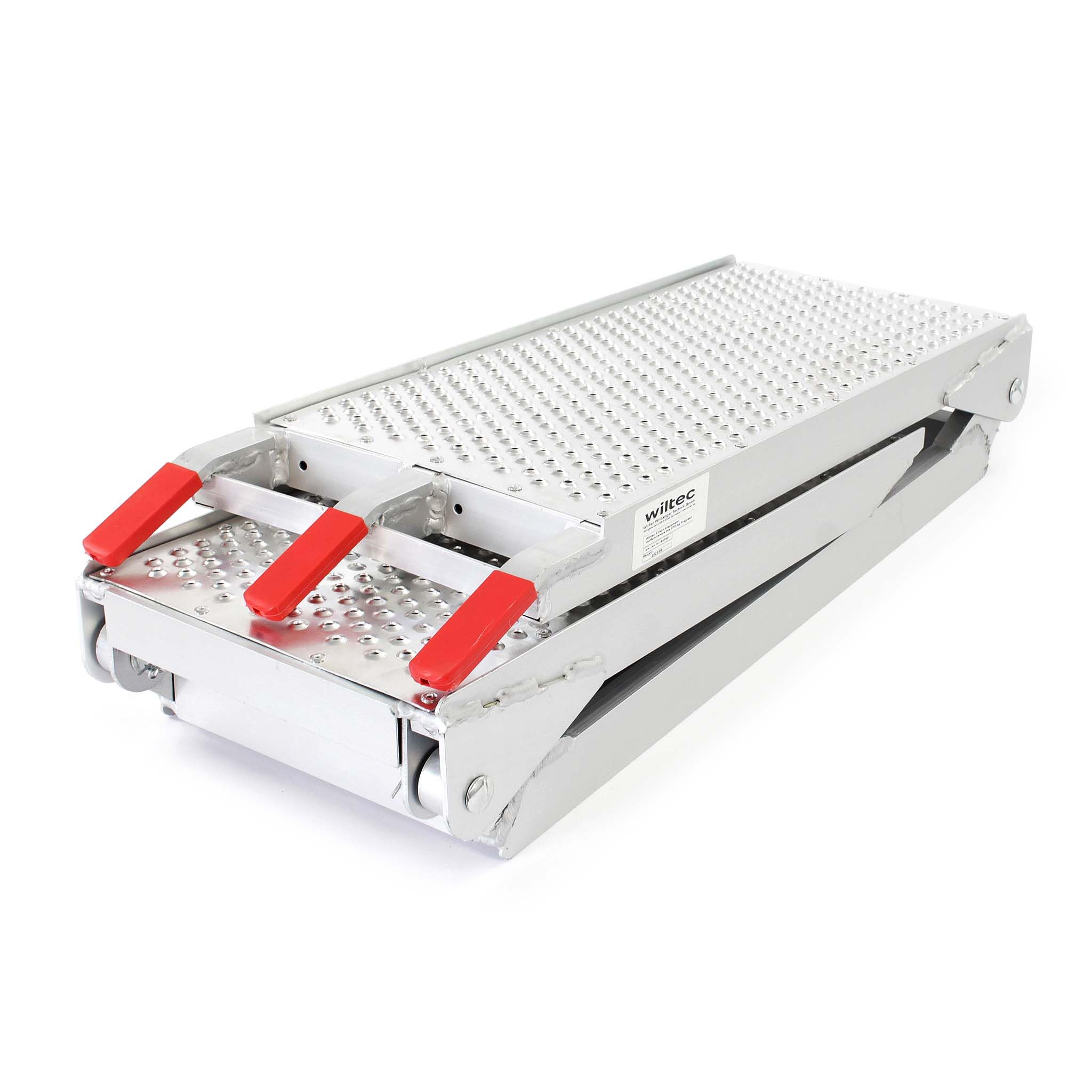 Wiltec Auffahrrampe 3-Fach klappbar 199cm 270kg für Motorrad ATV Quad, Aluminium Auffahrschiene faltbar, Verladerampe rutschsicher 8