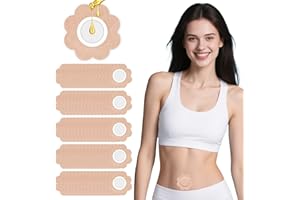 WALEJUC 100PCS Castor Oil Patches, Disposable Organic Cotton Belly Button Patch, Leak-Proof, Self-Adhesive, Hypoallergenic, Easy to Use（Beige）