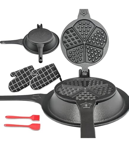 Amazon.com: Rome Old Fashioned Waffle Iron (4, Cast Iron): Home
