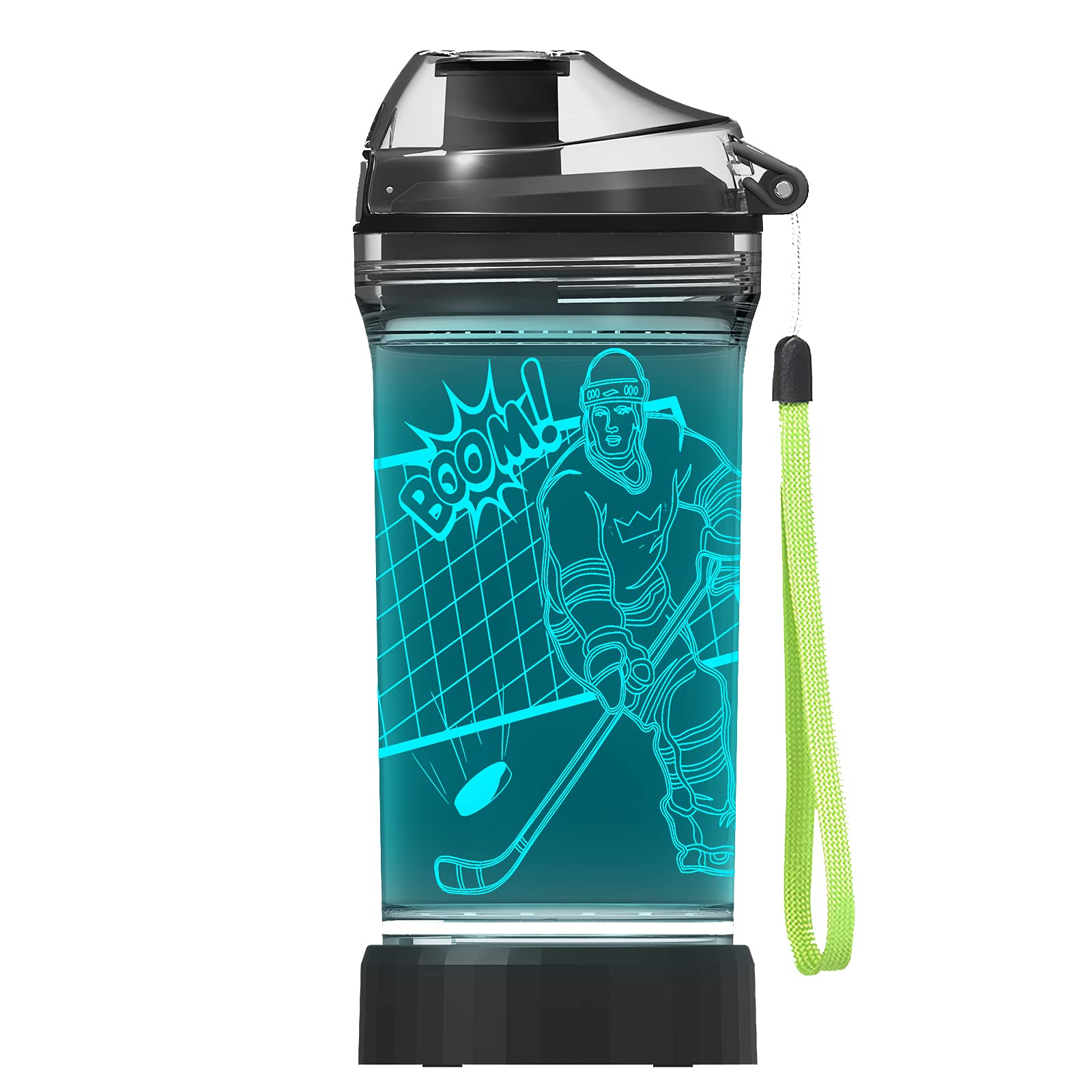 Kids Watter Bottle with 3D Shark Illusion LED Light - 14 0z - Creative Idea Gift for Boy Child Holiday Xmas 2