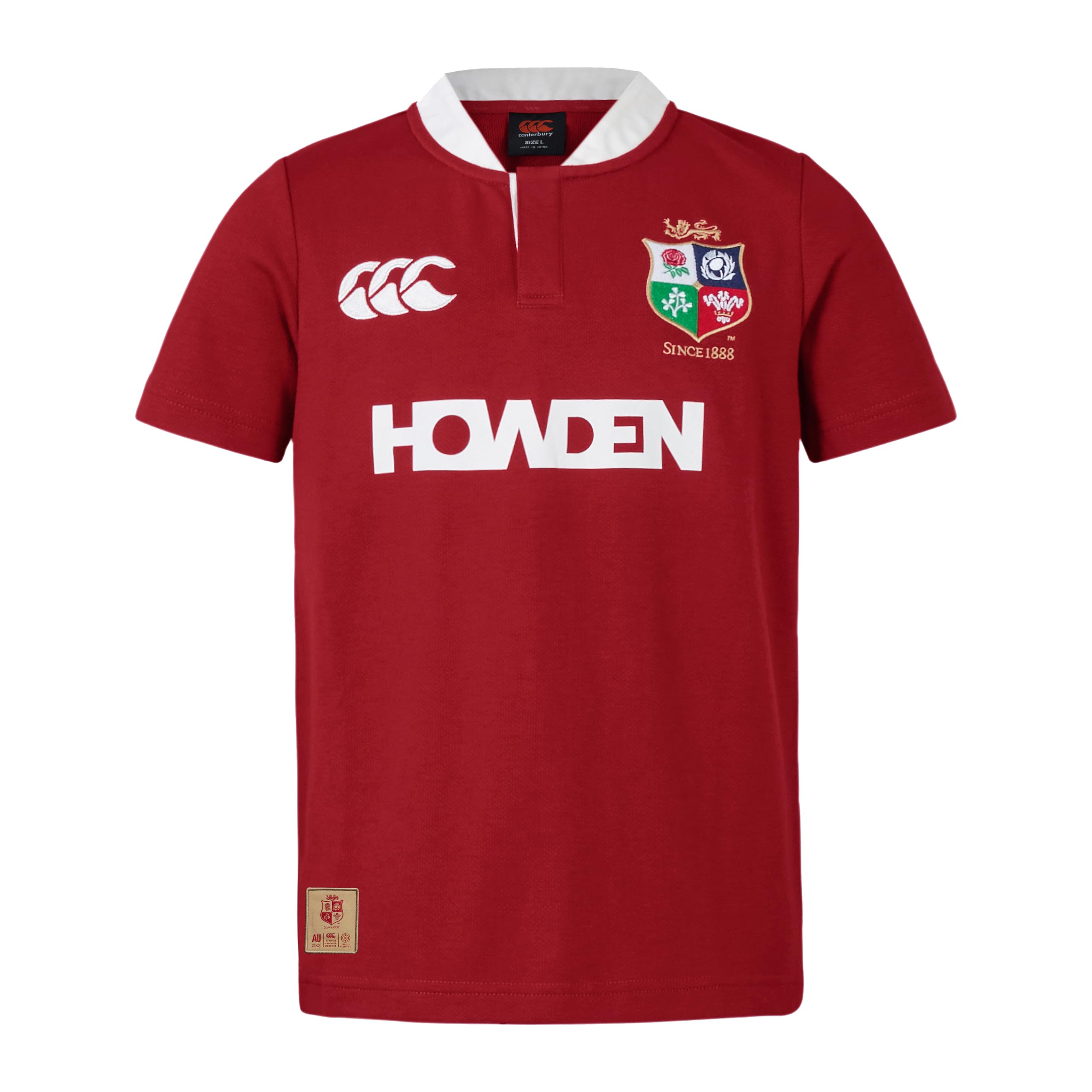 British & Irish Lions Canterbury Adult Unisex Official Canterbury Short Sleeve Classic Rugby Jersey | Relaxed Fit | Soft Feel, Red Dahlia, 2XL
