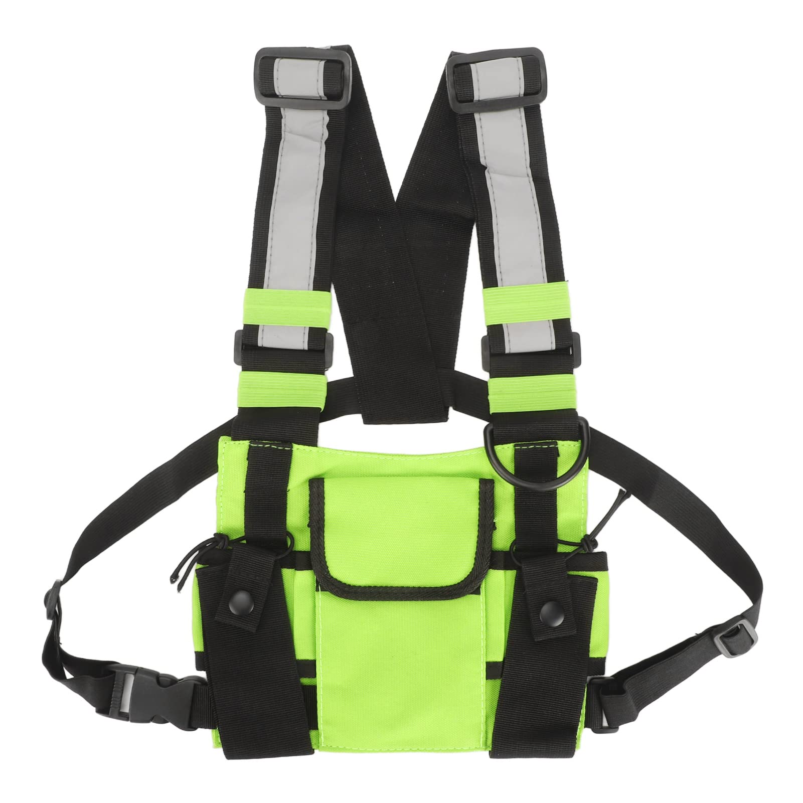 Radio Chest Harness Bag, Fruit Green Adjustable Radio Shoulder Straps Universal Walkie Talkie Pocket Pack Holster for Two Way Radio