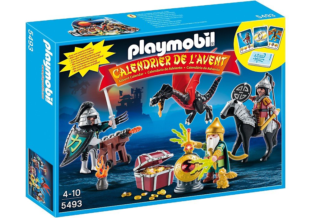 Playmobil 5493 Advent Calendar Dragons Treasure Battle, Fun Imaginative Role-Play, PlaySets Suitable for Children Ages 4+