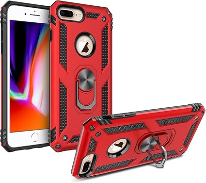 Amazon Zlgoods For Iphone 8 Plus 7 Plus 6s Plus 6 Plus ケース 耐衝撃 リング スタンド付き 米軍軍事規格取得 背面カバー 2in1スマホカバー Tpu Pc素材 二重構造 360度回転 マグネット式車載ホルダーに対応 スタンド機能 指リング ホルダー付き 薄型 頑丈 軽量 防