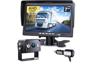 DVKNM Upgrade Backup Camera Monitor Kit 7" HD 1080P Monitor IP69 Waterproof Rearview Reversing Rear View Camera for Truck Trailer RV Pickup (TZ101)