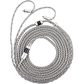 Linsoul Tripowin Zonie 16 Core Silver Plated IEM Cable, 2m Length | Extended Earbud Cord, HiFi Wired Earbuds Earphone Cable, in Ear Monitor Wire for Audiophile Musician, MMCX