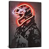 Sorventina Racing Superstar Canvas Prints Racer Driver Poster - Car Wall Art Sports Room Decor Neon Racing Posters for Living Room Bedroom Bar Home Decor Aesthetic, Wrapped Canvas(16x24, Red)