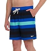 Reebok Mens Swim Trunks with Mesh Liner, 7” Inseam Quick Drying Mens Bathing Suit, Board Shorts for Swimming and Beach
